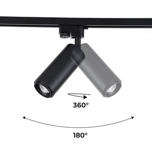 Foco de carril monofásico con ángulo lumínico ajustable y articulado de 8W zoom (25)