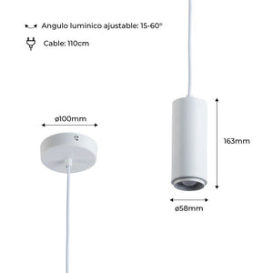 Lámpara colgante moderna 8W - Ángulo ajustable - 2800K - Barcelona Led-Decoración