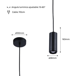 Lámpara colgante moderna 8W - Ángulo ajustable - 2800K - Barcelona Led-Decoración