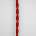 Braided electric cable in silk effect fabric Red color 4