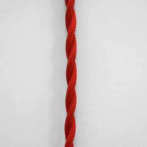 Cable eléctrico trenzado en tejido efecto seda color Rojo (3)