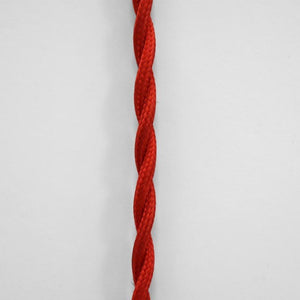 Cable eléctrico trenzado en tejido efecto seda color Rojo - Barcelona Led-Material eléctrico