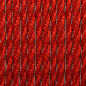 Cable eléctrico trenzado en tejido efecto seda color Rojo - Barcelona Led-Material eléctrico