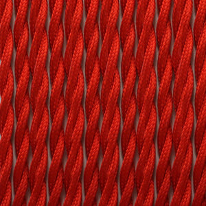 Cable eléctrico trenzado en tejido efecto seda color Rojo (4)