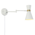Lampa ścienna z przegubowym ramieniem i wtyczką