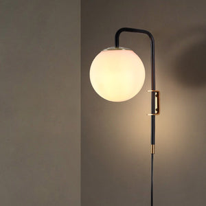 Aplique de pared bola cristal con cable y enchufe "Bilsen" - E27 (6)