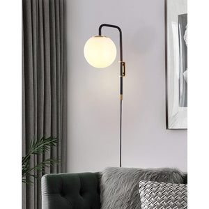 Aplique de pared bola cristal con cable y enchufe "Bilsen" - E27 (1)