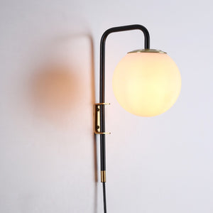 Aplique de pared bola cristal con cable y enchufe "Bilsen" - E27 (9)