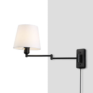 Aplique de pared con brazo articulado y enchufe "Clark" - E27 - Barcelona Led-Decoración