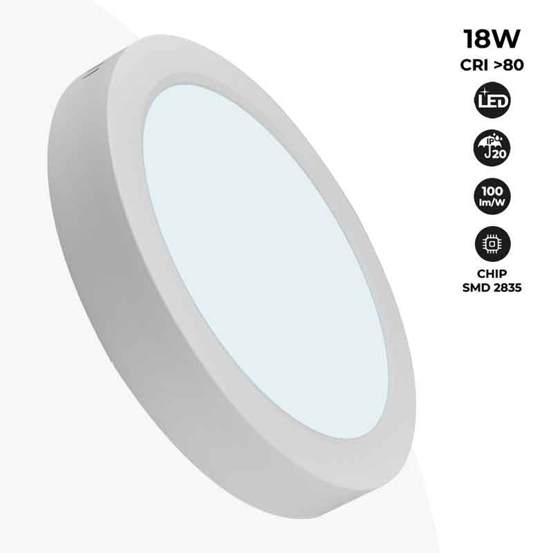 Plafón LED de superficie 18W Alta Eficiencia & Plafón LED de superficie 18W Alta Eficiencia