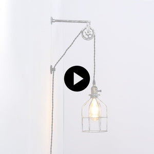 Lámpara colgante de jaula "Clockwell" - Con enchufe e interruptor - E27 - Barcelona Led-Decoración