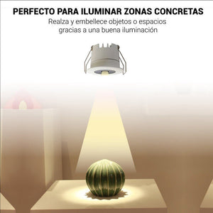Downlight LED Mini 3W - Chip OSRAM - Bajo UGR - CRI 90 - Ø 40mm (10)