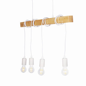 Lámpara colgante vintage madera "Otto" - 4 x E27 - Barcelona Led-Decoración