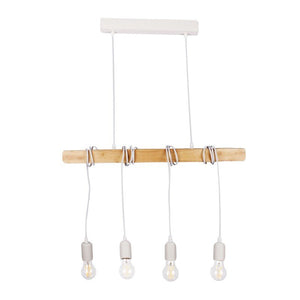 Lámpara colgante vintage madera "Otto" - 4 x E27 - Barcelona Led-Decoración