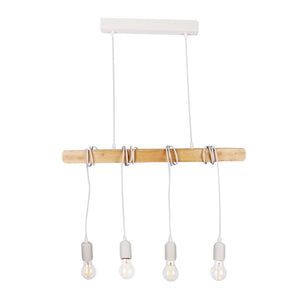 Lámpara colgante vintage madera "Otto" - 4 x E27 (13)