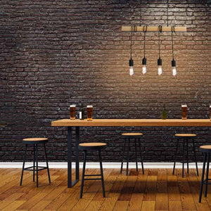 Lámpara colgante vintage madera "Otto" - 4 x E27 - Barcelona Led-Decoración