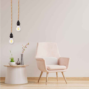 Lámpara colgante de madera y cuerda para bombilla E27 130cm (5)