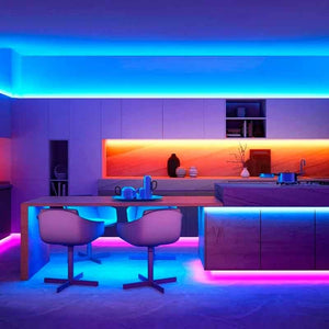 Kit tira LED RGB 5m con fuente, mando y controlador compatible 12V y 24V - Barcelona Led-
