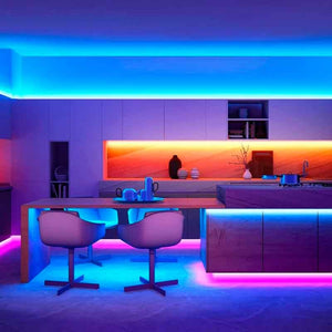 Kit tira LED RGB 5m con fuente, mando y controlador compatible 12V y 24V (10)