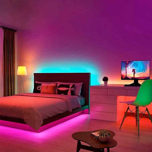 Kit tira LED RGB 5m con fuente, mando y controlador compatible 12V y 24V - Barcelona Led-