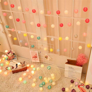 Guirnalda LED bolas de algodón 20 Bolas con USB 3m-IP44-4cm - Barcelona Led-