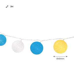 Guirnalda LED bolas de algodón 20 Bolas con USB 3m-IP44-4cm - Barcelona Led-