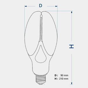 Bombilla LED ED90 E27 para farola 40W - Barcelona Led-