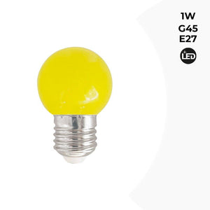 Bombilla de colores LED E27 G45 - 1W (7) & Bombilla de colores LED E27 G45 - 1W