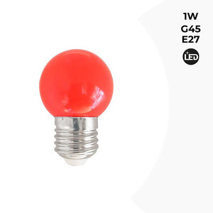 Bombilla de colores LED E27 G45 - 1W (20) & Bombilla de colores LED E27 G45 - 1W