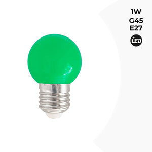 Bombilla de colores LED E27 G45 - 1W (24) & Bombilla de colores LED E27 G45 - 1W
