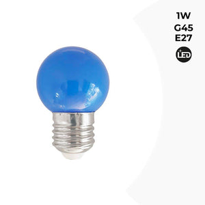 Bombilla de colores LED E27 G45 - 1W & Bombilla de colores LED E27 G45 - 1W
