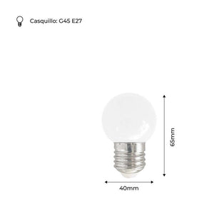 Bombilla de colores LED E27 G45 - 1W - Barcelona Led-