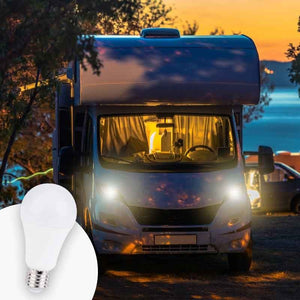 Bombilla 12-24V DC 8W E27 A60 para caravanas, camping y embarcaciones - Barcelona Led-