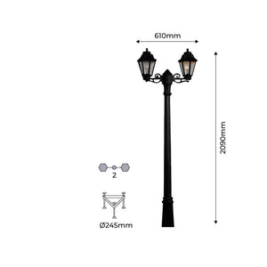 Farola doble exterior FUMAGALLI "Gigi Bisso/Anna" - 2x E27 - CCT - IP55 (5)