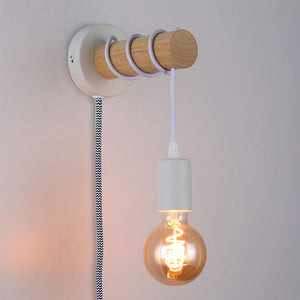 Aplique de pared madera con interruptor y enchufe "MILA" (4)