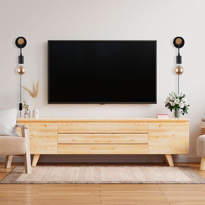 Aplique de pared madera con interruptor y enchufe "MILA" - Barcelona Led-Decoración