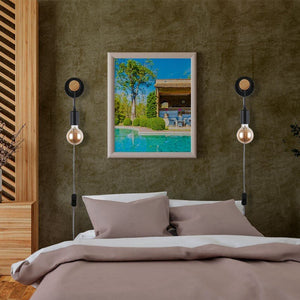Aplique de pared madera con interruptor y enchufe "MILA" - Barcelona Led-Decoración