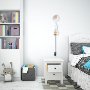 Aplique de pared madera con interruptor y enchufe "MILA" - Barcelona Led-Decoración