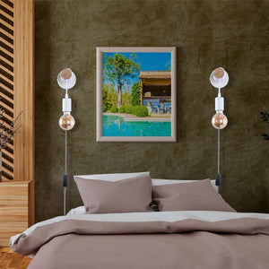 Aplique de pared madera con interruptor y enchufe "MILA" - Barcelona Led-Decoración