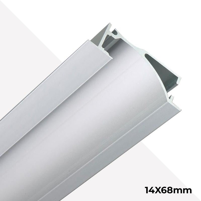 Perfil empotrable bañador de pared zócalo 14x68mm (2mt) - Barcelona Led-
