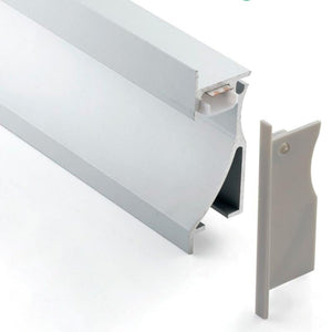 Perfil empotrable bañador de pared zócalo 14x68mm (2mt) - Barcelona Led-