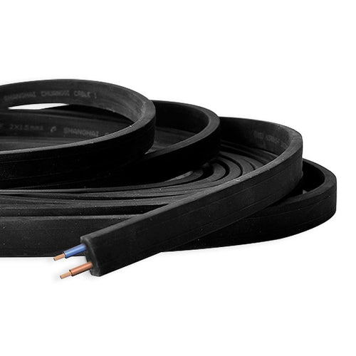 Czarny płaski przewód 2x1,5 mm2 do wieńca na zamówienie (sprzedawany na metry)