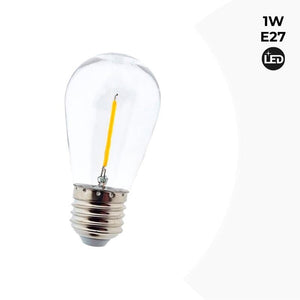 Bombilla LED E27 S14 Transparente de 1W - Barcelona Led-