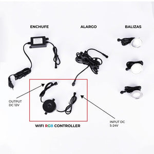 Controlador Wifi RGB para balizas 5-24V DC - 96W - IP67 - Barcelona Led-Accesorios