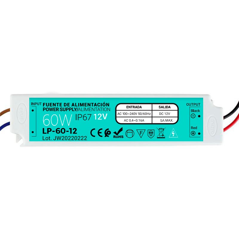 Fuente de alimentación Estanca IP67 12V 60W (1)