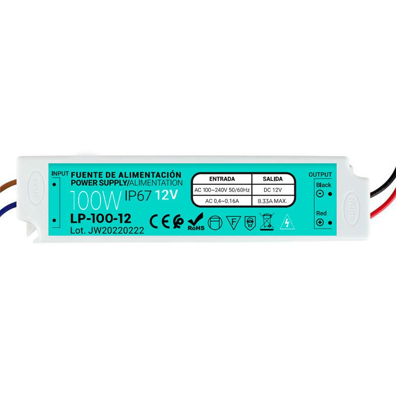 Fuente de alimentación Estanca IP67 12V 100W (1)