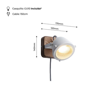 Aplique de pared industrial "Mott" - Orientable - GU10 Incluida - Barcelona Led-Decoración