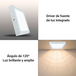 Plafón LED cuadrado de superficie 24W Alta Eficiencia - Barcelona Led-