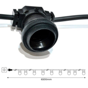Guirnalda Exterior conectable en serie IP44 6,5m con 10 casquillos E27 - Barcelona Led-