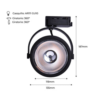 Foco Led de carril monofásico AR111 GU10 (20)